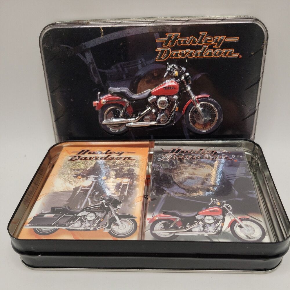 1999 Harley Davidson Limited Collector Tin and 2 Decks Playing Cards NEW